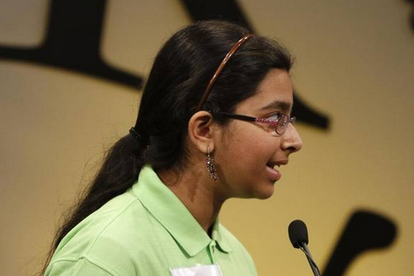 Smrithi Upadhyayula, a eighth grader at CMSW (Coppell Middle School West), has been competing in spelling bee’s since second grade and reached the National Scripps Bee last year for the first time. Her mother, Padmini Upadhyayula, said her favorite moment was, “...when she threw her hands up in the air and screamed 'Yes ', after spelling the Championship Word in last year's Dallas Morning New Regional Spelling Bee.” Photo courtesy Smrithi Upadhyayula