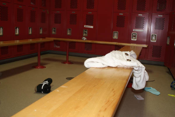 Items left out of lockers make it easy for intruders to steal students’ personal belongings. Photo by Jodie Woodward