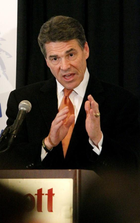 Texas Gov. Rick Perry, a Republican presidential hopeful, attended the South Carolina Chamber of Commerce Business Speaks event Tuesday, January 17, 2012, at the Marriott in Columbia. (Tracy Glantz/The State/MCT)