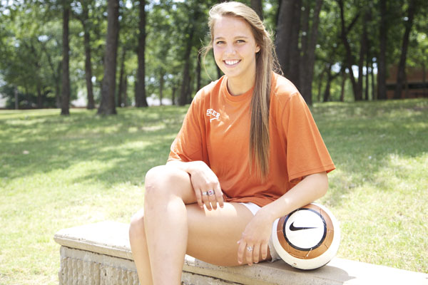 After four successful years on the as a varsity soccer player, Lindsey Meyer will be playing at the University of Texas at Austin this fall. Photo by Ivy Hess. 