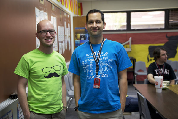 Spanish teachers Creighton Hulse and Patrick Melville hope to gain new opportunites by moving abroad to teach. Photo by Rowan Khazendar.
