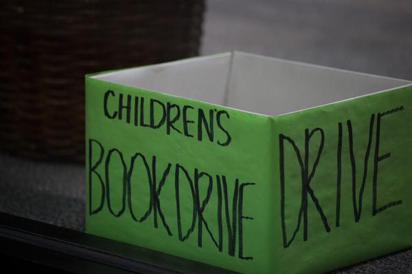 Boxes were decorated to collect the donated books. Photo by Lauren Ussery.