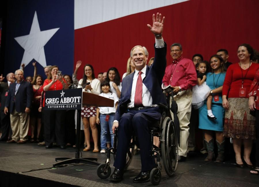 Texas Governor-elect Greg Abbott and family celebrate after a victory over Wendy Davis in Austin, Texas, onTuesday, Nov. 4, 2014. (Vernon Bryant/Dallas Morning News/MCT)
