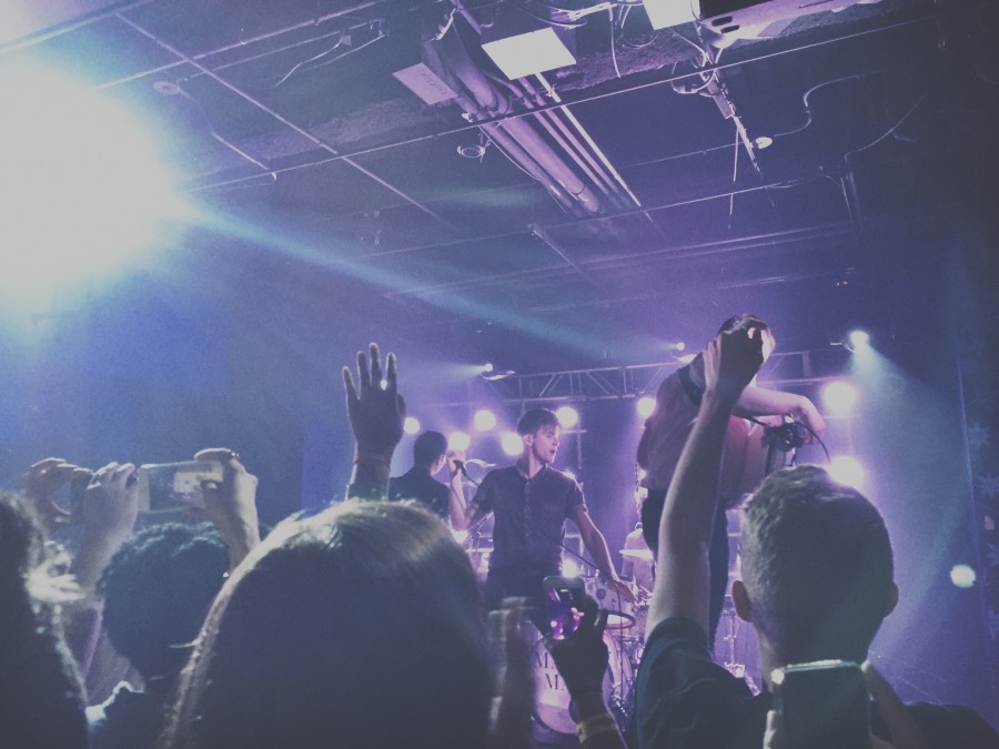 Alex Caplow, lead singer of indie band Magic Man captivates his audience with mesmerizing motion and flow throughout the bands headlining concert at the Cambridge Room at House of Blues, Dallas.