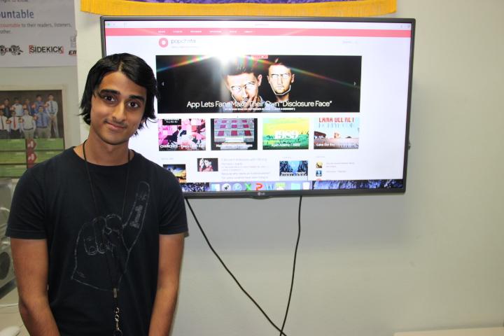 Coppell High School senior Reyaan Shah’s music blog Popchata launched Sept. 21 and features news, reviews, and opinions about music of the alternative genre. Shah designed the site by himself and updates the site every other day. Photo by Mallorie Munoz.
