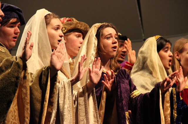 he Madrigals choir sings one of their three songs of the winter concert on Tuesday night. The show began at 7:30 p.m. in the CHS auditorium, where a variety of choirs performed. Photo by Amanda Hair.