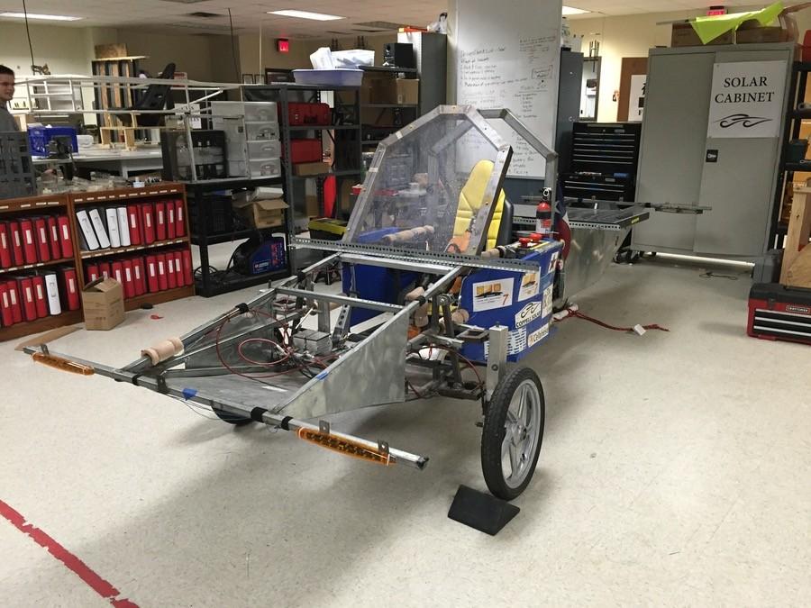 Coppell High School’s solar car team has built the car “Aurora” over the past 6 years, every year making changes to improve chances of placing in annual races. This year, club members will be driving their new vehicle “Outlaw” from Texas Motor Speedway to Minneapolis over the course of the six day race. 