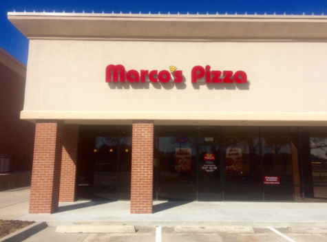 Exterior of Marco's Pizza which is located at 1080 E Sandy Lake Rd, Coppell, TX.