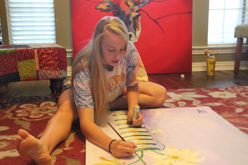 Coppell High School junior Izzy Hall spends her free afternoons working on her artwork which she hopes to sell after it is completed. Hall has started her own business freshman year when people began to demand her work.