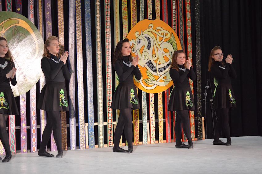 Coppell High School freshman Danielle MacMaster (center) performs a traditional Irish dance at the North Texas Irish Festival 2017 on Saturday. MacMaster has been dancing for the Inishfree School of Irish Dance since she was 8
