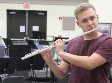 Coppell High School senior Vili Tuppurainen is a flute player for the school’s band team. He will continue his passion for music after he graduates in hopes of becoming a high school band director. 