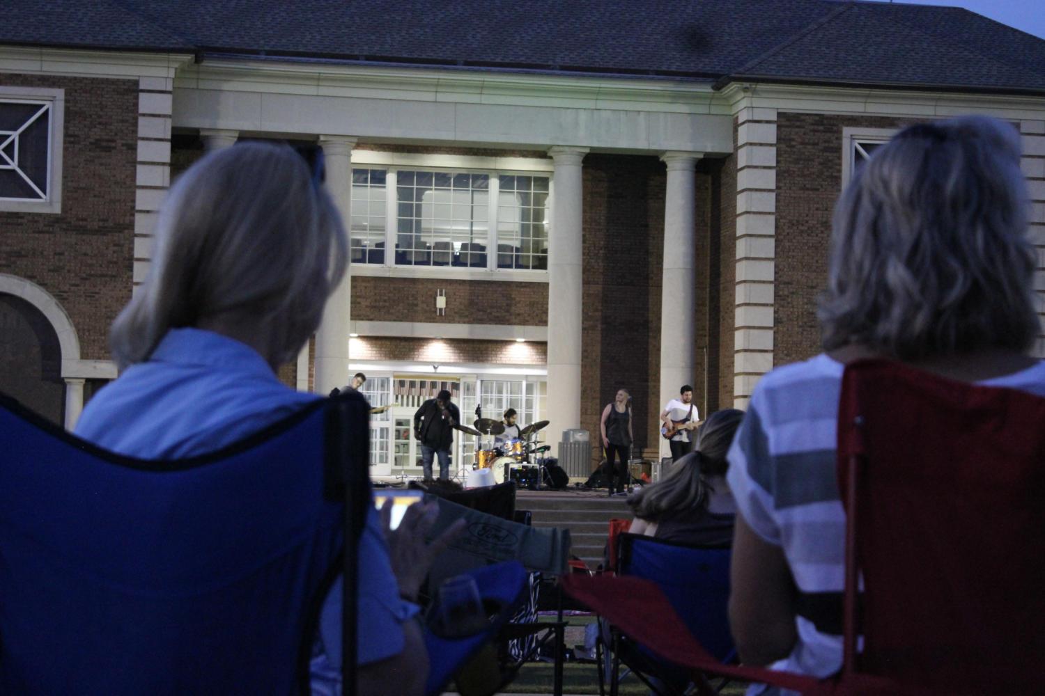 On saturday Sept. 16 at the Town Center Plaza, music was blasting for all friends and family to enjoy. At sundown, family and friends came together at Town Center to have fun and enjoy music from the band, The Enablers.