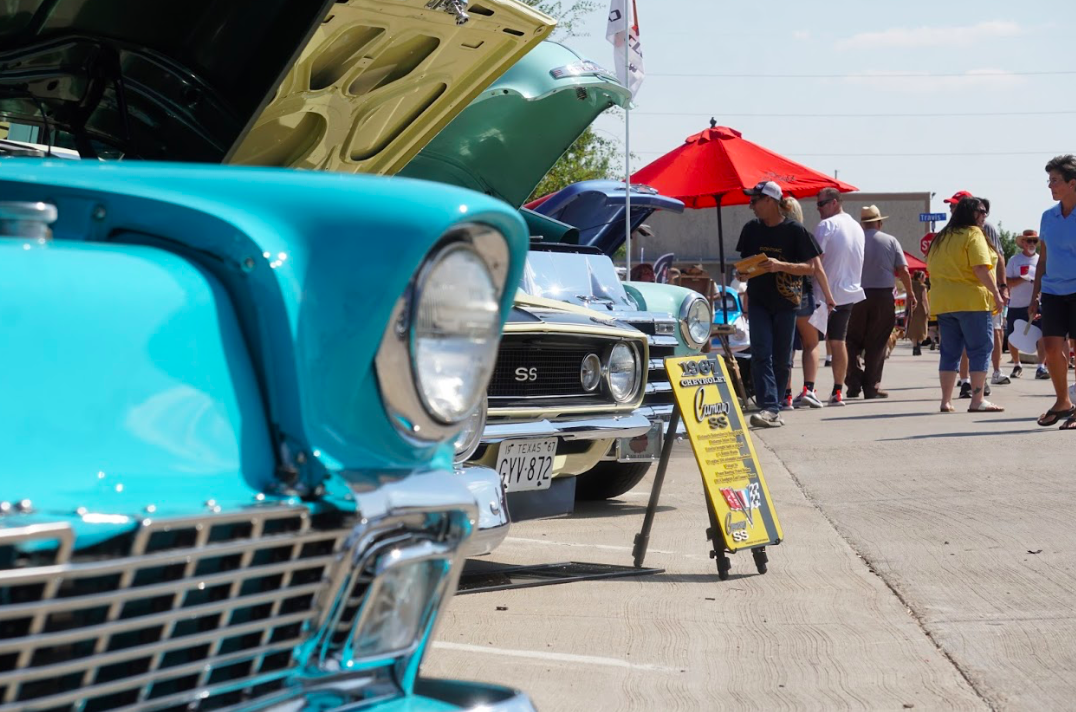 Cars are displayed at the fourth annual car show in Main Street Coppell on Sept. 10. The fourth annual Coppell Car Show is hosted by the Coppell High School solar car team.