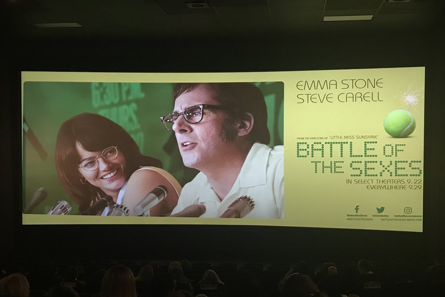 Battle of the Sexes hits nationwide theaters on Sept. 29. The film follows the true story of the 1973 tennis match between Billie Jean King (Emma Stone) and Bobby Riggs (Steve Carell).