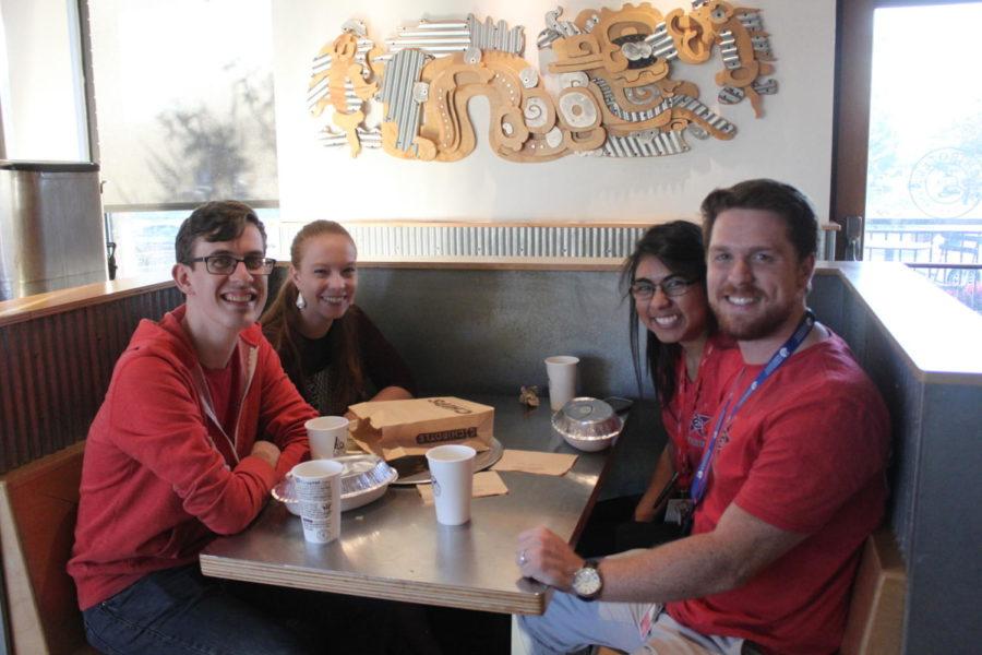 Coppell High School teachers Jonathan Houghton,Bybiana Houghton and Collin Stephenson come out to Chipotle in Coppell to support the girls soccer team. On Tuesday night, the girls soccer team held a Chipotle Gives Back Night at Chipotle in Coppell from 5-9 p.m.