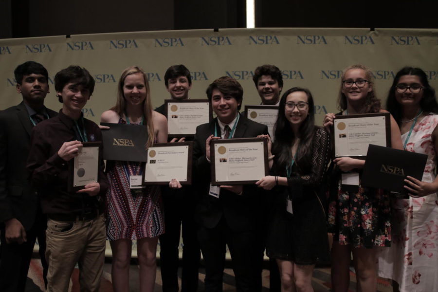 The last day of the 2017 JEA/NSPA Fall National High School Journalism Convention at the Hyatt Regency in Dallas provided recognition to both KCBY-TV and Round-Up yearbook. KCBY-TV received an NSPA Broadcast Pacemaker Award and two NSPA individual awards, and Round-Up yearbook placed ninth in the convention’s Best of Show contest. 