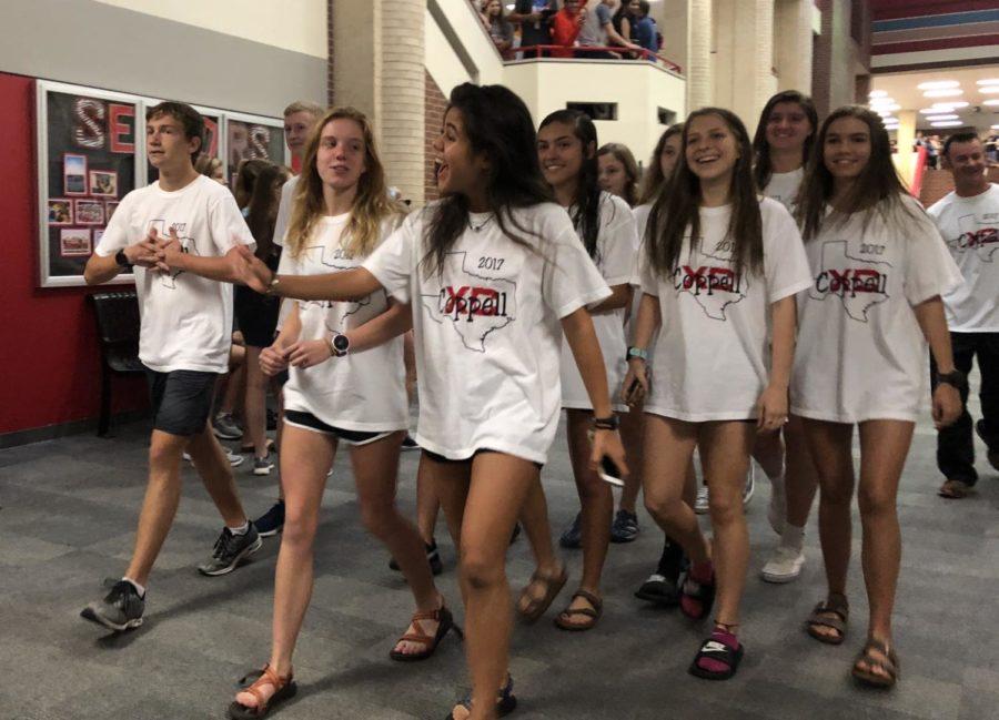 The Coppell High School cross country team had a successful season with the girls team claiming the Class 6A Region II championship. Today during first period, the team walked down the main CHS hallway for their state send-off.