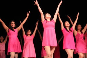 The Respira choir closes their opening dance routine. Coppell High School girls choir performs their second performance of the Respira Dessert Show Saturday night in the auditorium. 