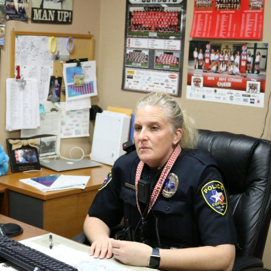 Coppell High School police officer and Corporal Diane Patterson talks about the self defense program provided by the city to teenagers and adults alike who desire to learn to protect themselves in stressful situations. Having this class gives a chance for Coppell High School students to complete the program before going off to college.