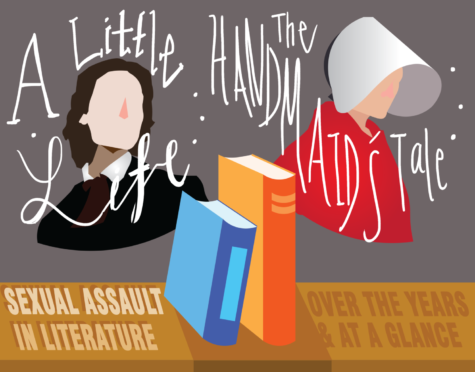 Acclaimed novels A Little Life by Hanya Yanagihara and The Handmaid’s Tale by Margaret Atwood depict instances of sexual assault. Literary authors have made progress in representing these issues in spite of social taboos. Graphic by Kelly Wei.