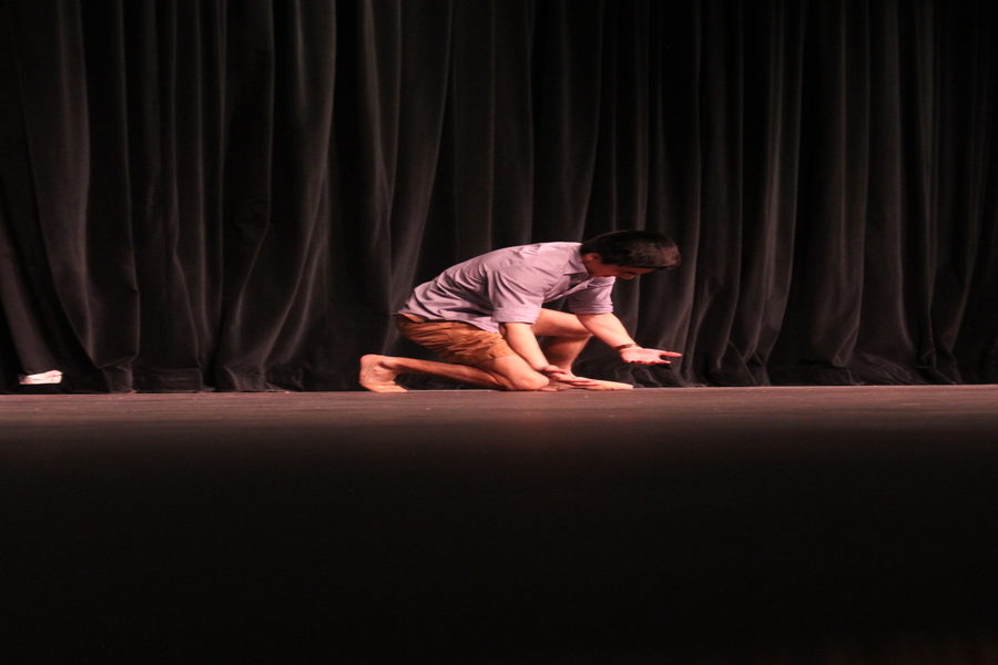 Coppell High School junior Andrew Mares performs a contemporary ballet dance on Feb. 2 in the Coppell High School auditorium. The talent show was held on Friday night, and many talents were showcased. 

