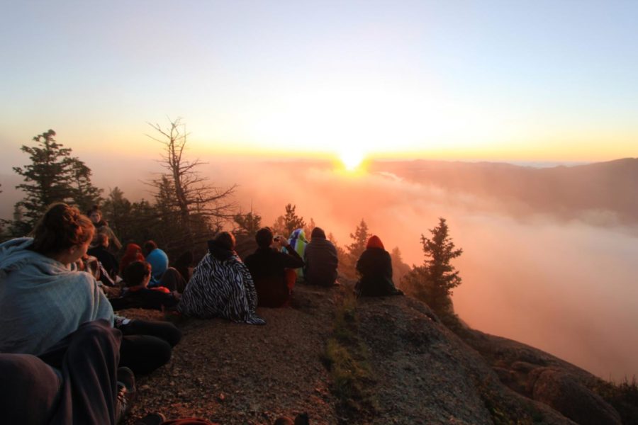 Campers enjoy sunrise at Camp Pike in Colorado last summer. Camp Pike offers multiple opportunities for student campers, including hiking, backpacking, zip lining and rafting. 