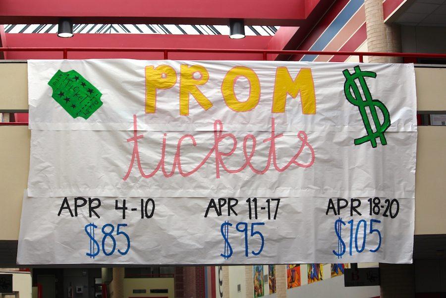 Prom tickets went on sale today during all lunches. Prices for tickets are currently $85 but go up to $95 on April 11 and $105 on April 18. 
