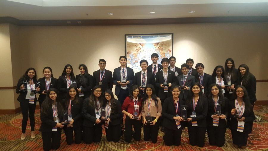 On April 22-25, the Coppell High School DECA chapter had a record number of 28 students advance to the annual International Career Development Conference (ICDC) at Mercedes-Benz Stadium in Atlanta. They brought back a top 10 finalist and 13 competitors with qualifying scores for finals. 
