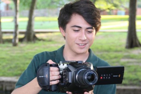 Coppell High School senior John Coffee uses his video camera on May 14. Coffee has had a passion for film since a young age, and is planning to pursue the craft in college. 
