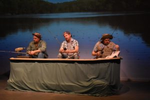 In Theatre Coppell’s production of “Reel Men, the Fitzhugh Brothers”, brothers Walt (Mark Roberts), Andrew (Thomas Caldwell) and Richard (Martin Mussey) fish together. The original play follows the three brothers as they bond on the fishing trip, and was performed numerous times between Aug. 17 and last Sunday. 
