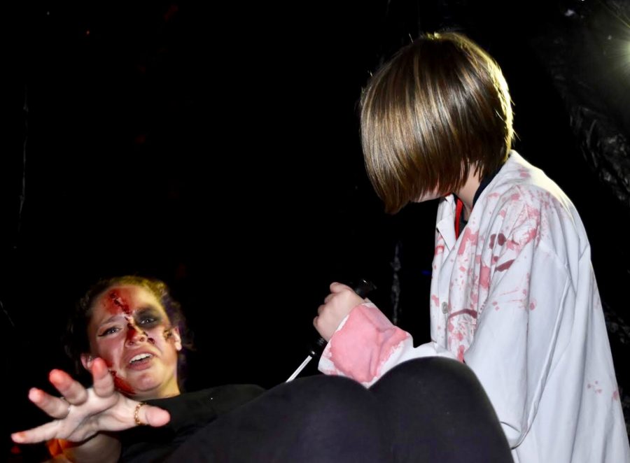 New Tech High @ Coppell students volunteer to usher and act out multiple scenes, with extremely detailed costumes and bloody makeup on Oct. 25. New Tech High @ Coppell hosts its 11th annual haunted house and Fall Festival since 2008. 