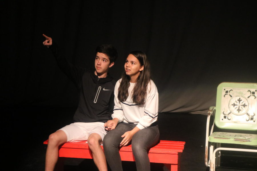 CHS9+Emma+Hoque+and+James+Stevens+rehearse+%E2%80%9CAlmost+Maine%E2%80%9D+in+the+black+box+at+CHS+auditorium+on+Sunday%2C+Dec.+2nd.+Hoque+is+currently+writing+a+play+with+a+fellow+CHS9+theatre+student%2C+Sophia+Priest%2C+called+%E2%80%9COut+of+My+Head%E2%80%9D.