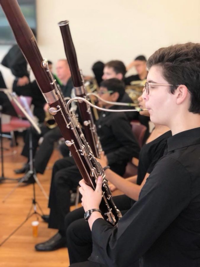 Coppell High School senior Isabel Goodwin plays the bassoon at Coppell Community Orchestra’s MASKS - Composers in Disguise performance last year.