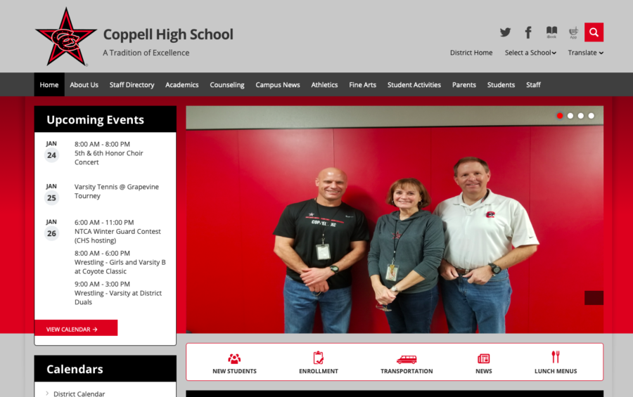 Registration for the 2019-20 school year is available for returning Coppell High School students and parents. All important links and dates can be found at the homepage of the CHS website.