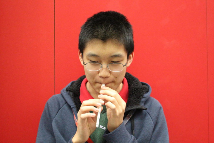 Coppell+High+School+sophomore+Tony+Shi+is+known+for+playing+a+pan+flute+made+out+of+plastic+straws+during+passing+period.+If+high+pitched+recorder-like+sounds+are+coming+from+the+CHS+halls+then+just+know+it%E2%80%99s+Shi.