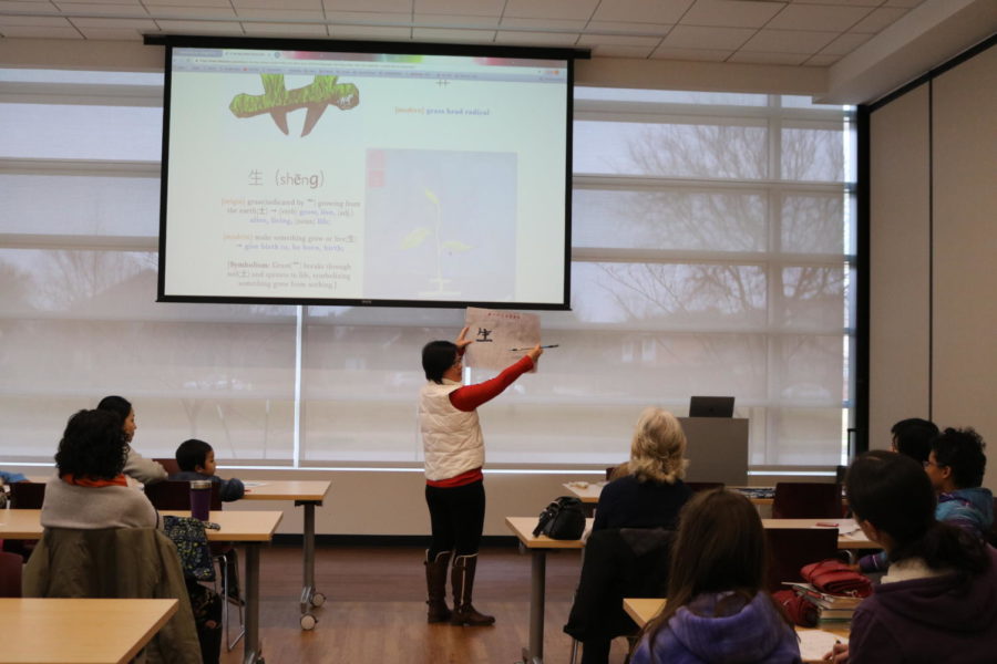 Haiyan Fan explains Chinese characters broken down into 7 simple strokes. Dr.Fan earned her Ph.D. from Texas A&M and now travels with the Fort Worth Museum of Science and History to teach Chinese in a fun and simple way. 