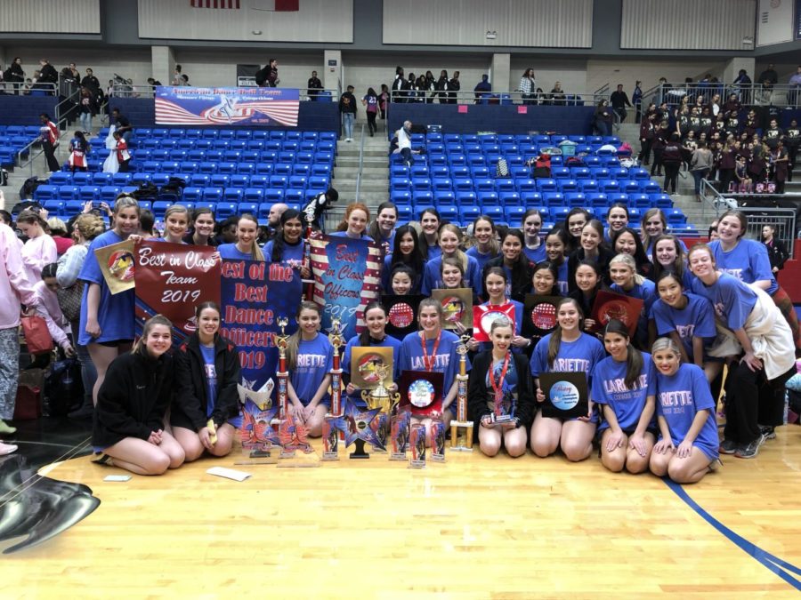 The+Coppell+High+School+Lariettes+competed+at+the+American+Dance%2FDrill+Team+%28ADTS%29+regionals+on+Feb.+23+at+Duncanville+High+School.+Coppell+Lariettes+won+a+total+of+17+awards%2C+including+best+soloist+and+highest+GPA+in+the+Large+Team+division.+