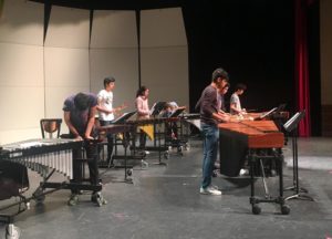 Coppell High School percussionists prepare for their rehearsal for Purely Rhythmic, an annual show and fundraiser on March 7. The show starts at 7 p.m., and admission is $8 for adults and $5 for students.