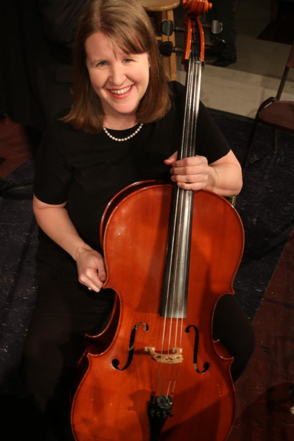 Coppell High School’s honors precalculus and IB math teacher Karrie Kosh is also a cellist. Kosh has played with the Flower Mound Community Orchestra for 16 years. Photo by Lilly Gorman. 