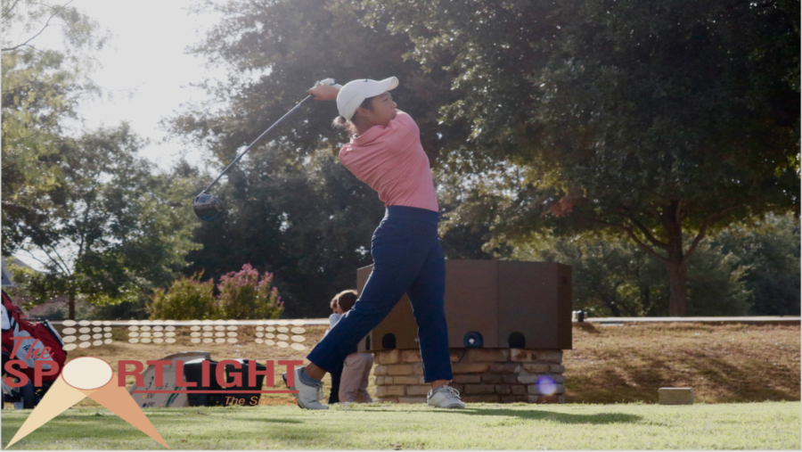 Coppell junior golfer Aya Zaizen practices her swing at Hackberry Country Club on Oct. 16. Zaizen moved from Japan three years ago and recently decided to try golf after influence from her father.
