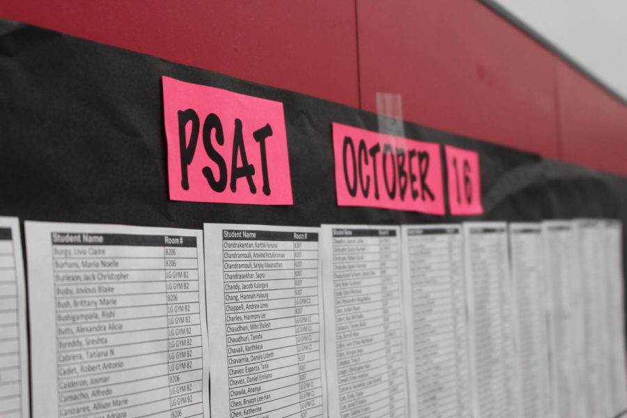 The PSAT is Wednesday and will be taken by all Coppell High School sophomores and juniors. Student testing room assignments can be found in the main hall and outside the large gym.