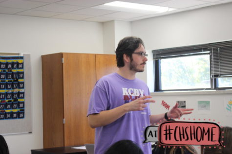 Coppell High School AP Environmental Science teacher Maxx Lazos helps with daily work on Friday at Coppell High School. In his first year teaching, Lazos is hoping to change the mindset of his students from emphasizing grades to a focus on learning.