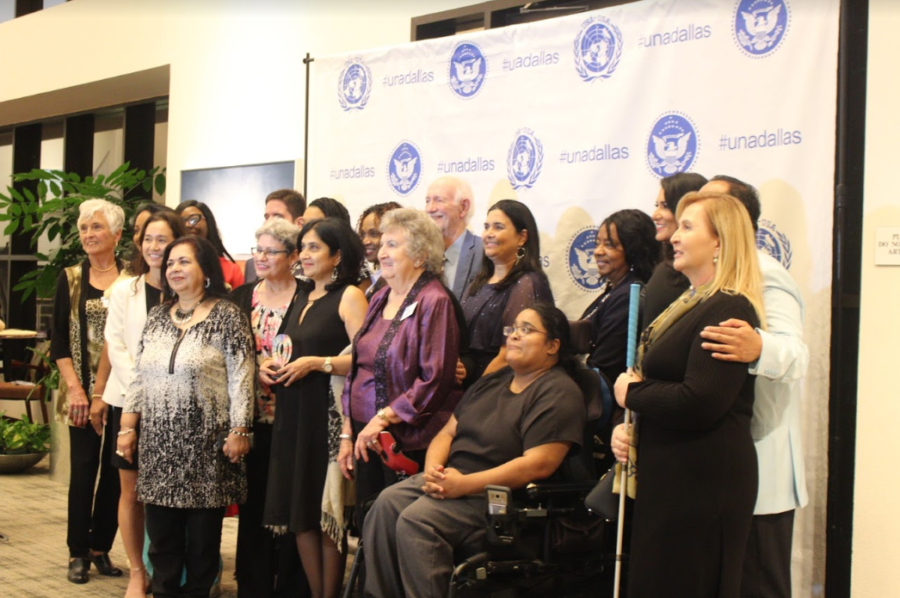 Members of the Dallas chapter of United Nations-USA and event organizers gather for photos after the dinner and ceremony. The Dallas chapter of the UN held an event celebrating UN day on Oct. 24 at the Irving Arts Center. 