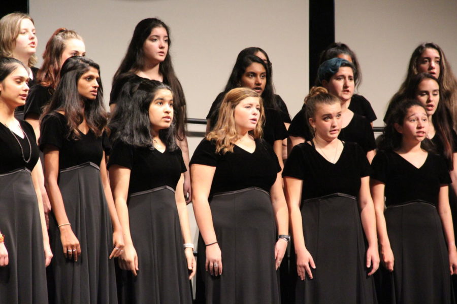 Coppell High School choir performs at the 2018 Choir Fall Concert. On Saturday, choir members will perform at the First United Methodist Church in the Region 31 concert. 