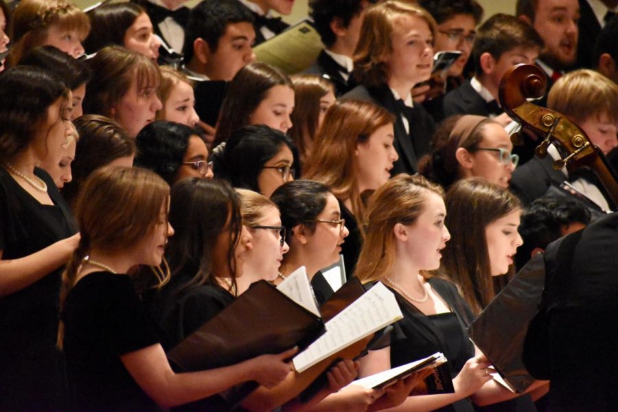 The Texas Music Educators Association Region Mixed Choir sings together during the 2019 All-Region Honor Choir concert on Saturday night at the Grapevine First United Methodist Church. Parents and friends come to watch and enjoy an evening full of a variety of music sung by each choir.
