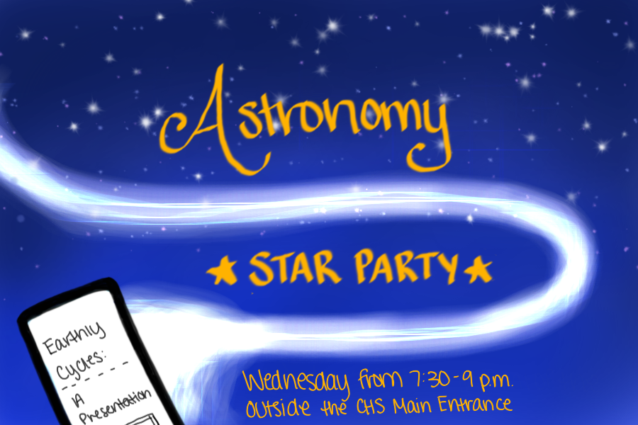 Coppell+High+School+astronomy+students+created+technology-based+presentations+for+their+astronomy+party.+The+party+is+on+Wednesday+outside+the+CHS+Main+Entrance+from+7%3A30-9+p.m%2C+where+attendees+can+learn+about+the+night+sky%2C+play+games%2C+eat+treats+and+stargaze.+