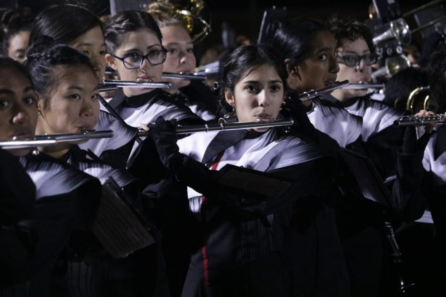 The Coppell High School band performs at the football game against Irving Nimitz on Friday at Buddy Echols Field. The band arrived at the BOA San Antonio Super-Regional competition on Nov. 1.