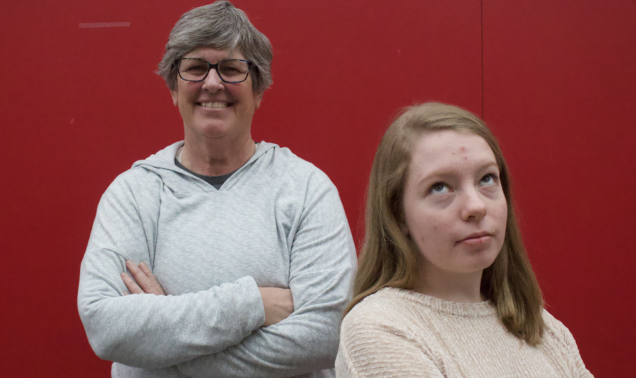 Coppell High School Principal Laura Springer and The Sidekick executive editorial page editor Claire Clements stand together. Clements believes using the phrase “OK Boomer” should simply be a harmless joke, not something to divide generations. 