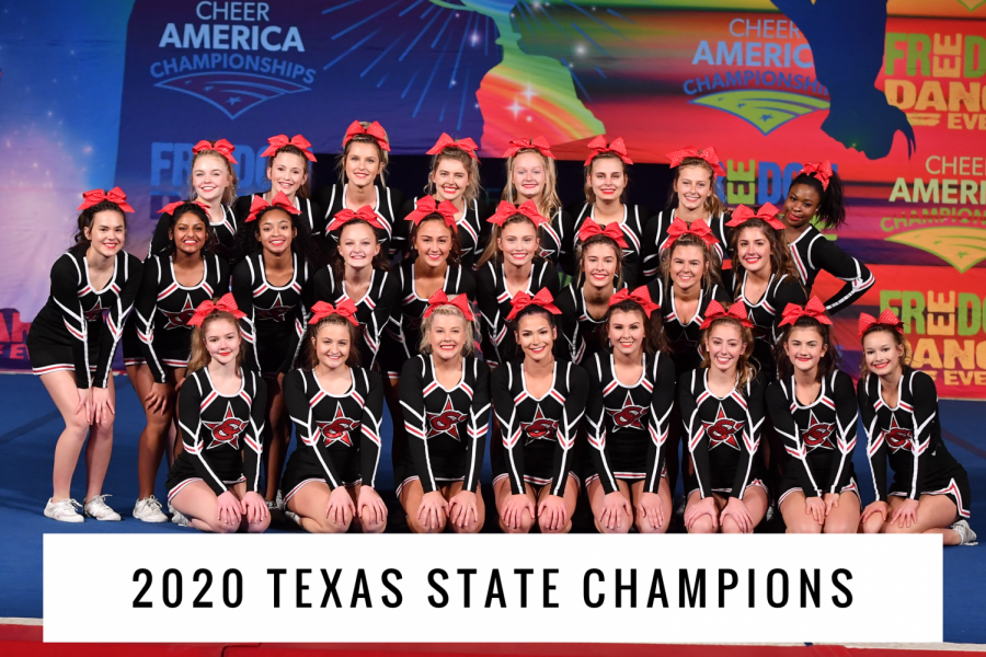 The Coppell cheer team competed at Cheer America in San Antonio on Jan. 19. The team placed first, winning the title of Texas State Champions for its division, large intermediate.