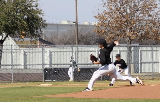 Coppell junior and pitcher David Jeon pitched during the scrimmage against Birdville on Feb. 15 at the Coppell ISD Baseball Complex. Jeon verbally committed to playing baseball at Rice University.